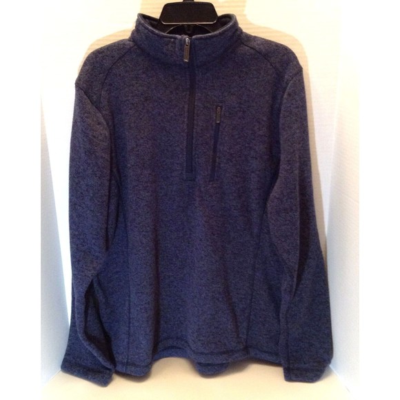 Woolrich Quarter Zip Sweater Jumper Mens XL Navy Mock Neck Long Sleeve Winter - Picture 1 of 13